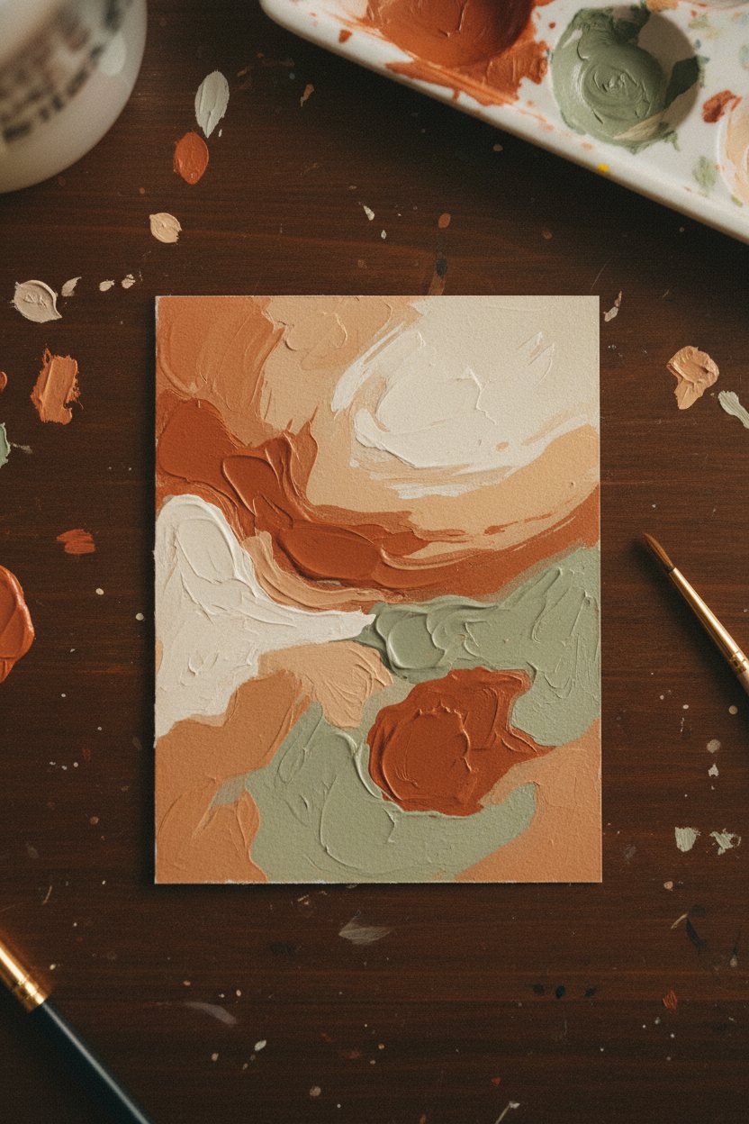 A 2.5 by 3.5 inch acrylic example ACEO: Warm Static.